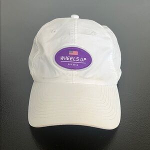 White Baseball Cap with Purple Patch